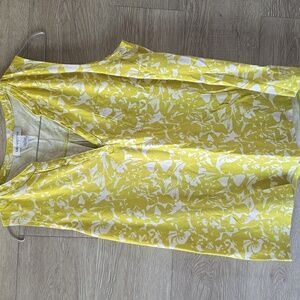 Liz Claiborne Yellow and White Sleeveless Blouse